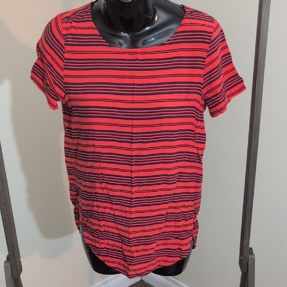 Gap | Striped Red and Blue Women's Top Rayon